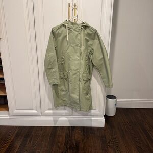Green Hooded Raincoat